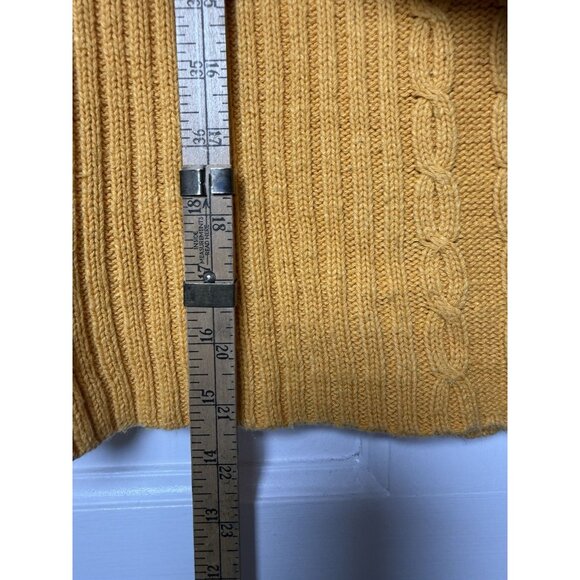 GANT Mustard Yellow Cable Knit High Neck Sweater Size Small 100% Cotton - Picture 6 of 9